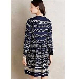 Anthropologie Holding Horses | Women Black VNeck Farica Knee Length Dress Size S